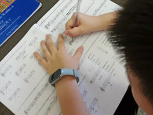 Person doing music theory